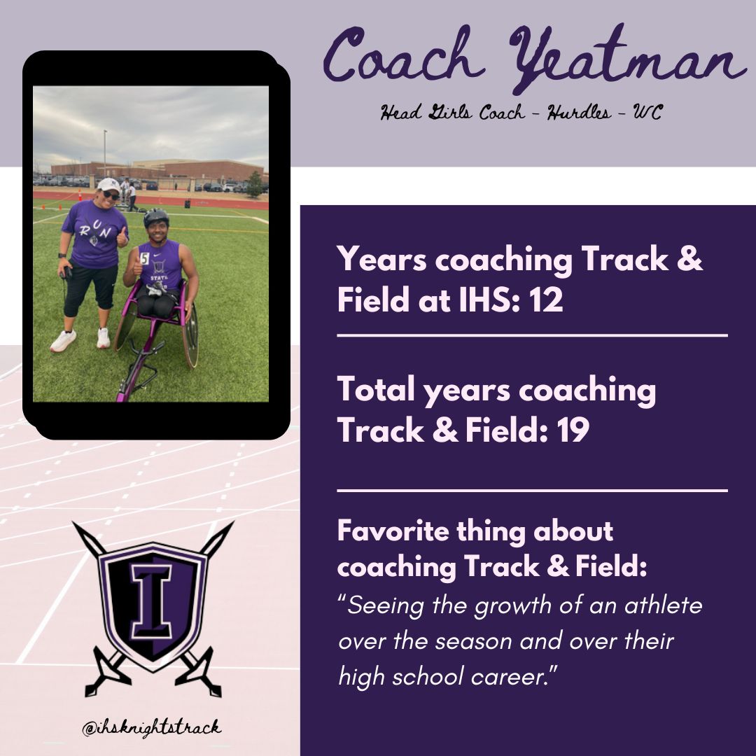 CoachByrd2589's tweet photo. ⚔️ IHS Track & Field Coach Spotlight ⚔️
#doesitall! @ihsknightstrack @YeatmanCoach https://t.co/YumAxCVw5C