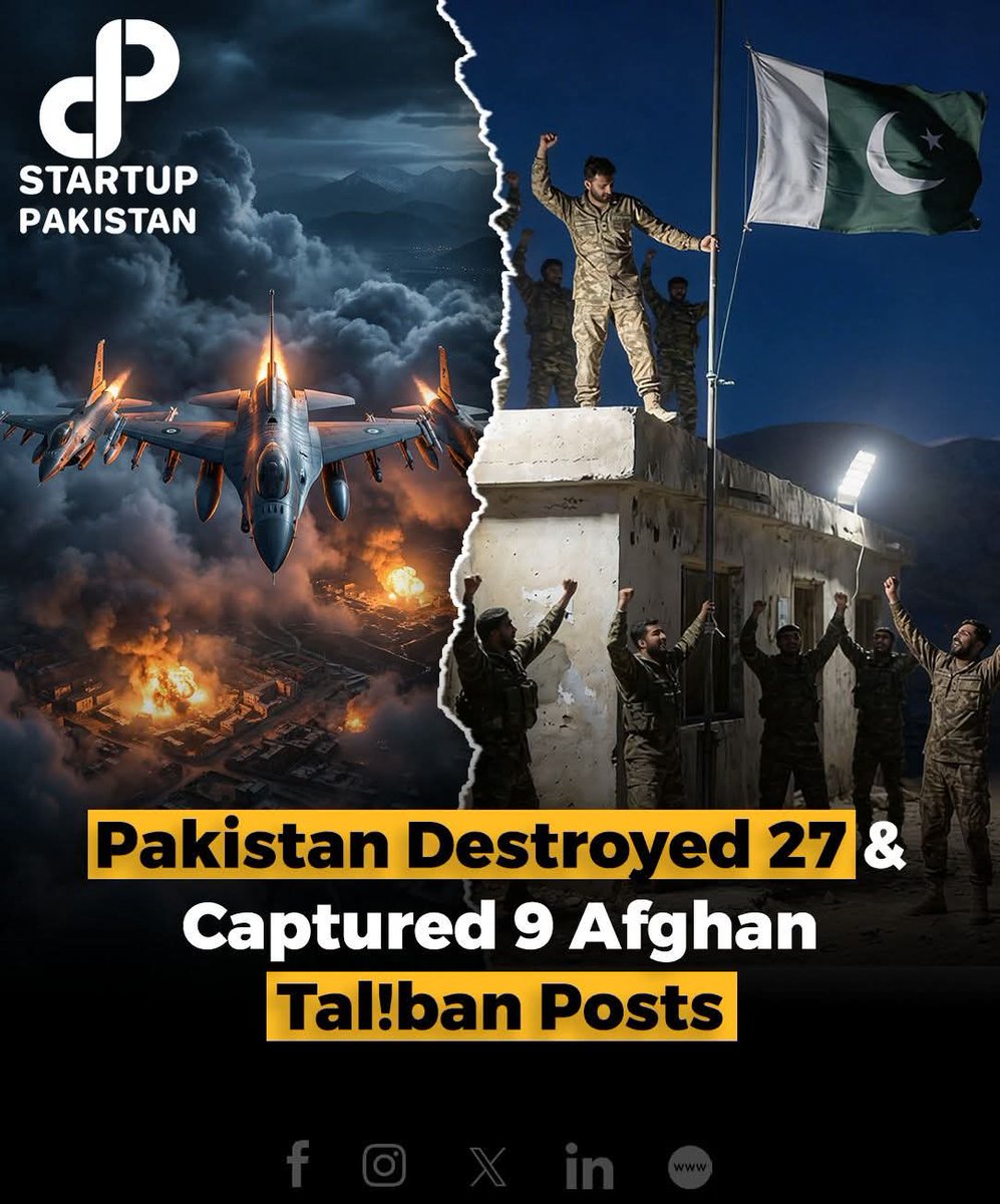 AlirazaGoraya99's tweet image. Federal Information Minister stated that Pakistani forces des_troyed 27 posts and took control of 9 positions linked to the Afghan Taliban regime during recent security operations along the border.

#PakistanSecurity #BorderUpdate #RegionalNews