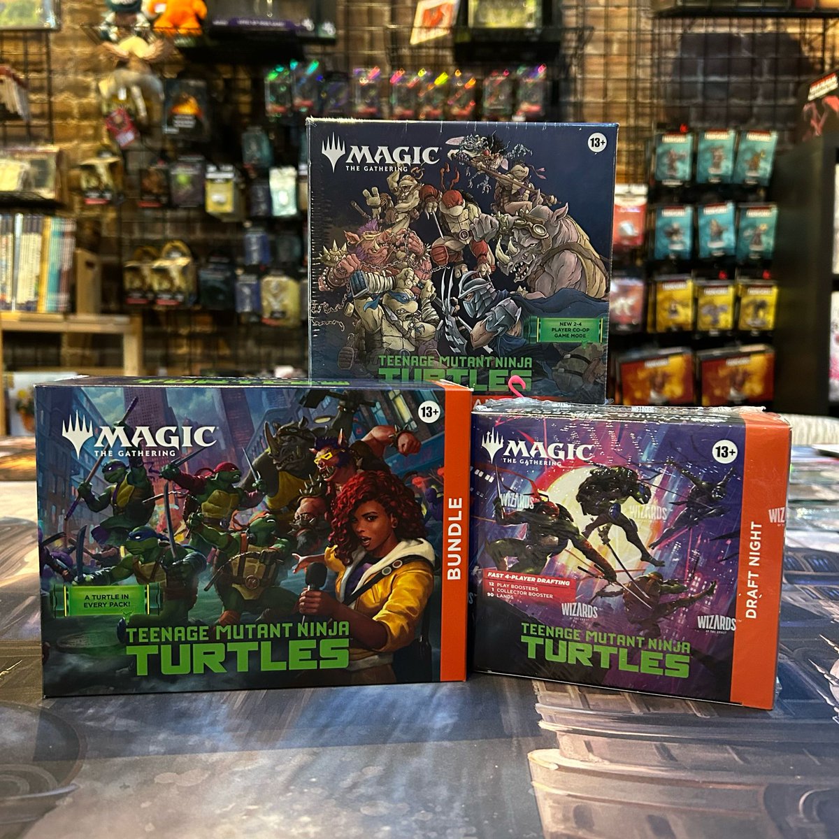 sfgamepost's tweet photo. Time to kick some butt and grab some pizza! Oh, and don’t forget your MTG: TUTANT MEENAGE NEETLE TEETLES product, in store or online! 

https://t.co/ExhB3TFLzG

#gamepostofsanfrancisco #gpsf #findtheflamingo #newrelease #mtg #tmnt #teenagemutantninjaturtles #magicthegathering https://t.co/3G7cspugBQ