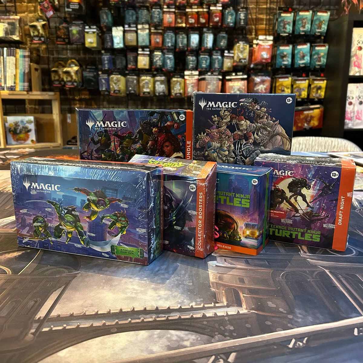 sfgamepost's tweet photo. Time to kick some butt and grab some pizza! Oh, and don’t forget your MTG: TUTANT MEENAGE NEETLE TEETLES product, in store or online! 

https://t.co/ExhB3TFLzG

#gamepostofsanfrancisco #gpsf #findtheflamingo #newrelease #mtg #tmnt #teenagemutantninjaturtles #magicthegathering https://t.co/3G7cspugBQ