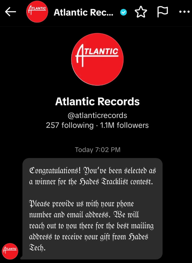 Camron11123725's tweet photo. OMG GUYS I WON THE TRACKLIST CHALLENGE I CANT BELEIVE THIS WTF??? #hadestech https://t.co/KROtYgEjvs