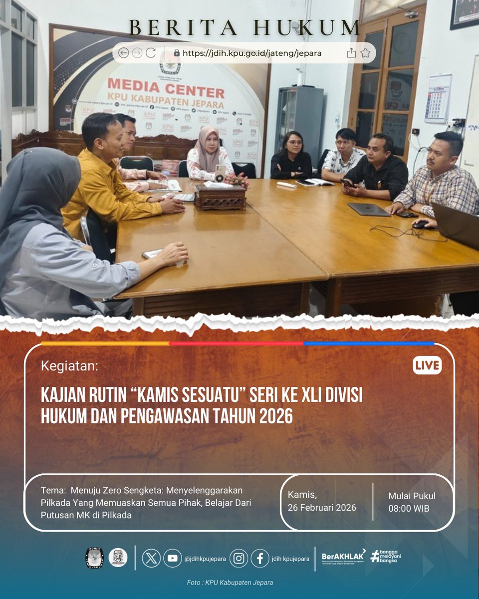 JeparaKpu's tweet photo. Ayo sobatJDIH untuk follow, subscribe, like, share dan save kabar terbaru seputar Jaringan Dokumentasi dan Informasi Hukum KPU Kabupaten Jepara melalui akun sosial media kami ya. 

kpu_ri
jdihkpu_ri
kpujateng 
jdihkpu_jateng
kpujepara 

#KPUMelayani https://t.co/mtsRmVSdnz