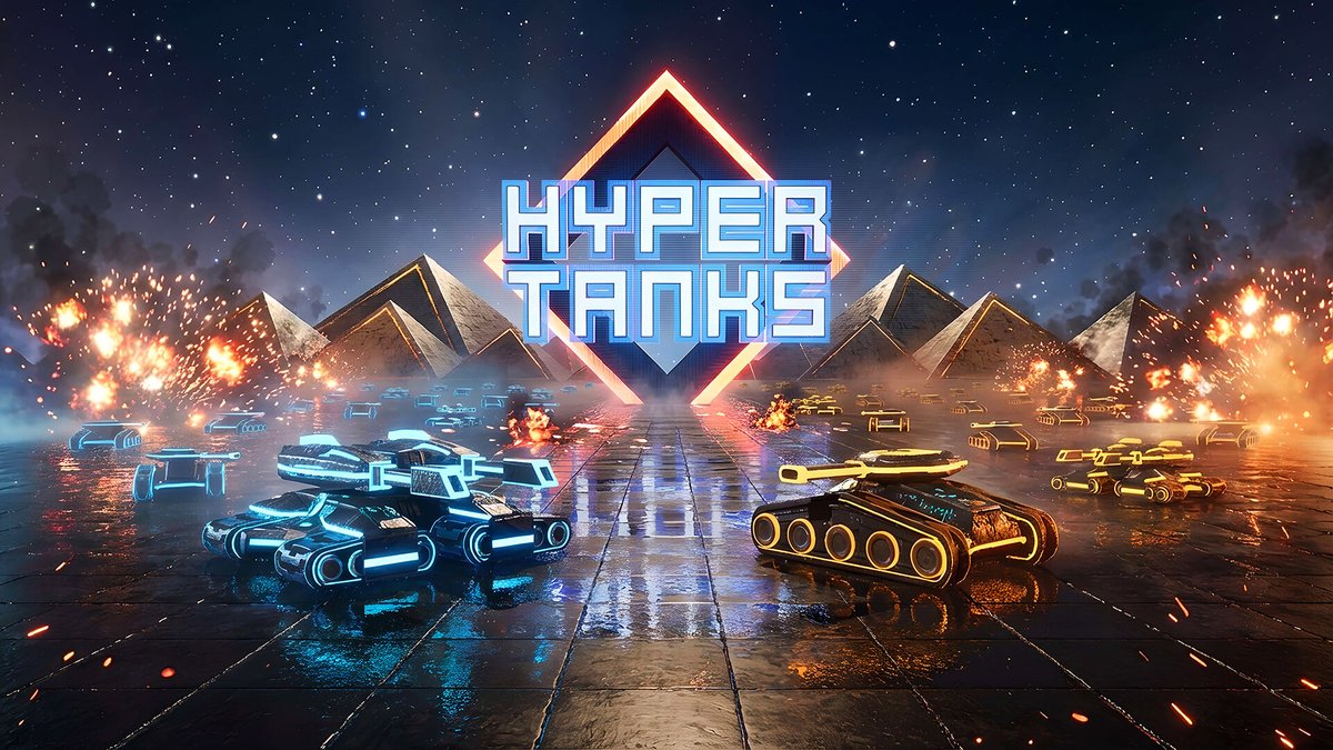 MousecoreGames's tweet photo. Hyper Tanks received a new key artwork. 
Welcome to the retro-future of Tank warfare! 
Wishlist on Steam. https://t.co/TbOjvEW1AL