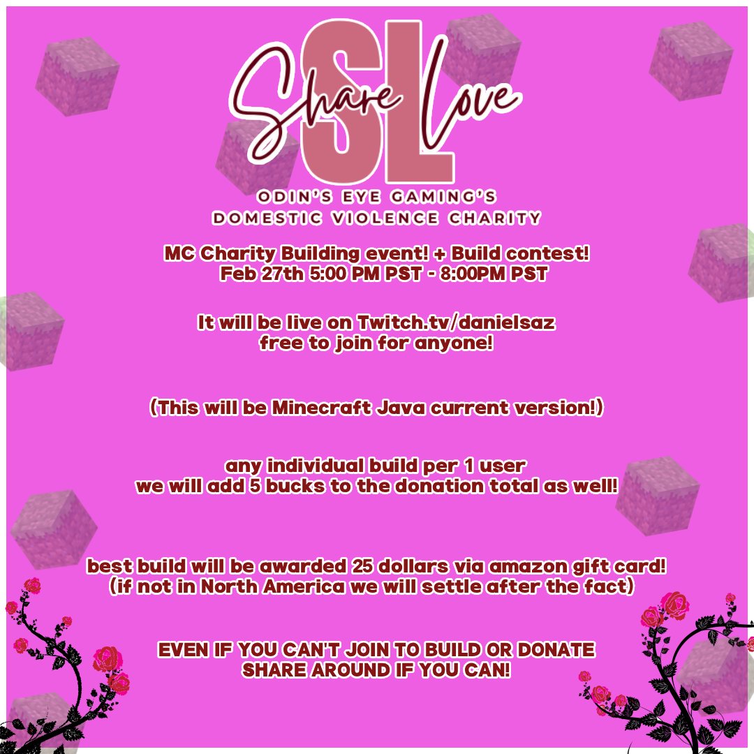 odinseyegaming's tweet photo. Minecraft for Charity with @Danielsaz_ !!!
No griefing, just giving.
Tomorrow let’s build something that matters. 🧱💕
#GameWithPurpose #ShareLove https://t.co/ySX5W63A1V