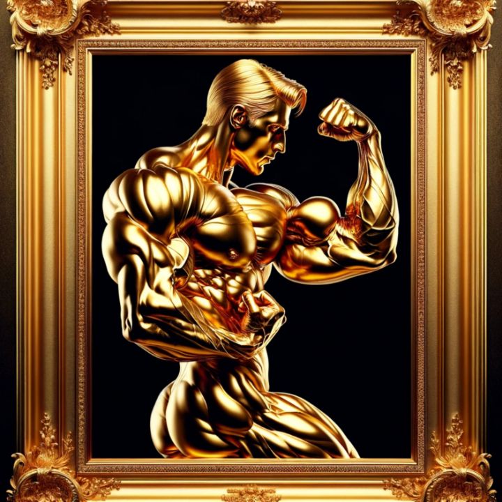 Art of the Day! "GOLD FITNESS PAINTING". Buy at: ArtPal.com/goldpaintings?…