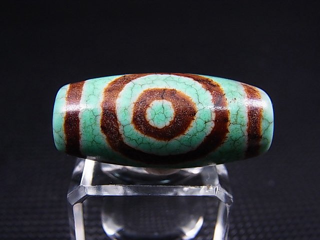 ヴィンテージ天珠、【一眼山水：いちがんさんすい】【金銭鉤：きんせん