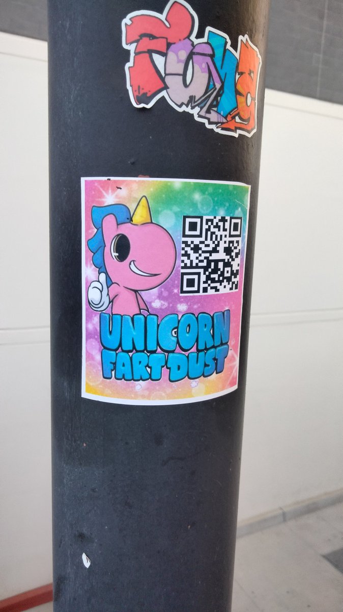 JAKEofTallTrade's tweet photo. Still spreading the Unicorn Fart Dust! This $UFD sticker is outside 24 Hour Fitness in Torrance, CA. 🦄💨✨ https://t.co/MGAs7K2rE0