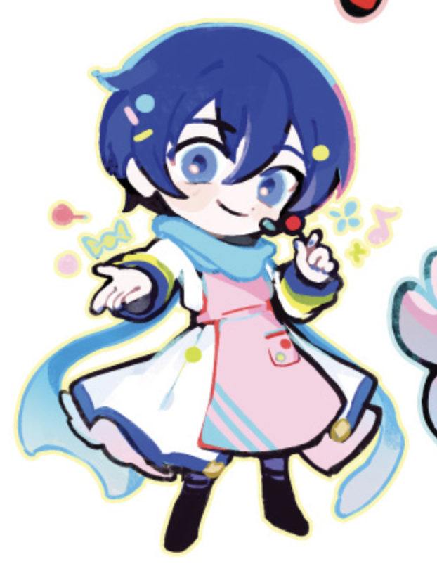 KAITO with chocolates and hearts and pink apronwe won this year