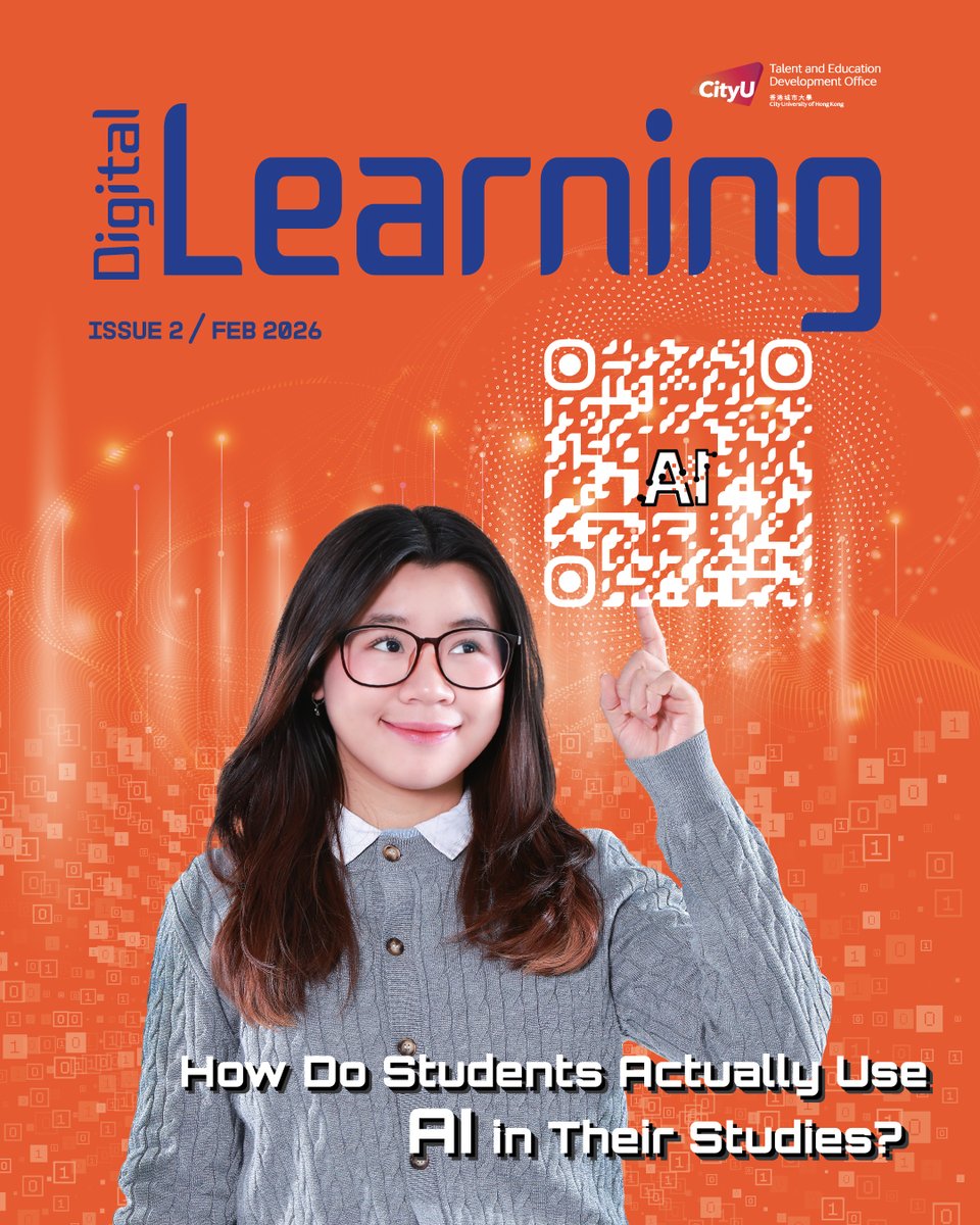 CityuTiger's tweet photo. The latest issue of Digital Learning Magazine is live now! Discover how students use AI, explore fresh teaching insights, and follow students’ competition journey!
Read the full issue here: https://t.co/uXGsFsqOhX
#CityUHK #TED #DigitalLearning #Magazine #Learning #Teaching #AI https://t.co/7RIY3A3L6I