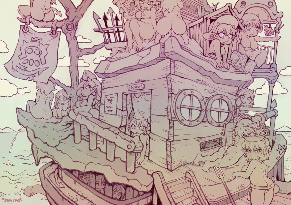 5年前の絵の話題が流れてくるので自分のフォルダ見たらまだ緑じゃ無くて紫の生き物の比率が高い頃だった 