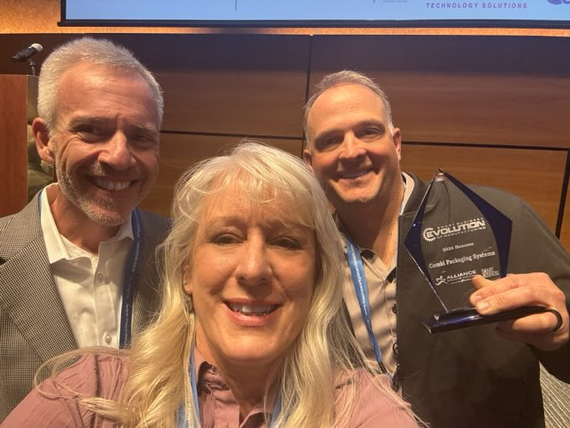 combipackaging's tweet photo. Today's Evolution of Manufacturing awards were packed with Northeast Ohio’s leading innovators in manufacturing to celebrate progress and performance. We are honored to be recognized for our work in manufacturing the best packaging systems for manufacturers across the US! https://t.co/gdwVXbv97I