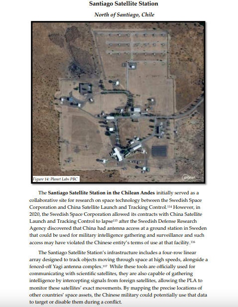 ⚠️ ALERTA - ALERTA 🚨
CHINA USA LA ESTACION DE RASTREO SATELITAL AL NORTE DE SANTIAGO PARA ESPIONAJE MILITAR DE SATELITE Y COMUNICACIONES...
<a href="/Jou_Kaiser/">Johannes Kaiser. Diputado por el distrito 10</a> <a href="/joseantoniokast/">José Antonio Kast Rist 🖐️🇨🇱</a> <a href="/biobio/">BioBioChile</a> <a href="/latercera/">La Tercera</a> <a href="/T13/">T13</a> <a href="/meganoticiascl/">Meganoticias</a> <a href="/OPE_Chile/">OPE</a> 
<a href="/exantecl/">Ex-Ante</a>