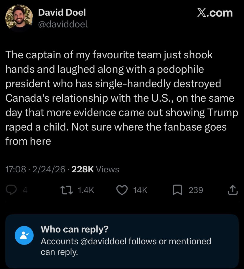 I’ve noticed this trend where liberals lock replies to everything, like they just want to preach and you don’t get to respond. 

Conservatives aren’t like this, we will always invite the debate…

Then I remember they shot the last dude who liked to debate