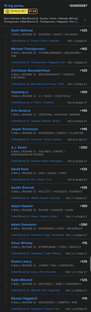 joshuadasilva's tweet image. ⛳ Round 2 3 ball. Round 1 top guys didn't shoot their best. Roind 2 expecting bounce backs and others to win their group again. GL if tailing.
