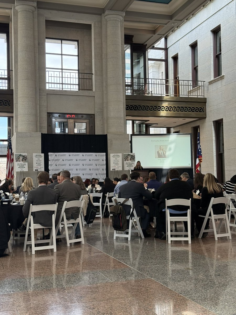 Our team was proud to welcome our client and presenting sponsor <a href="/Airbnb/">Airbnb</a> into Columbus today for the <a href="/OhioChamber/">Ohio Chamber</a> 2026 Housing Summit. Great conversation on one of Ohio’s biggest issues. #policy #housing <a href="/HunterWright_II/">Hunter Wright</a> <a href="/troy_judy/">Troy Judy</a> <a href="/cmhawley_1324/">Chad Hawley</a>