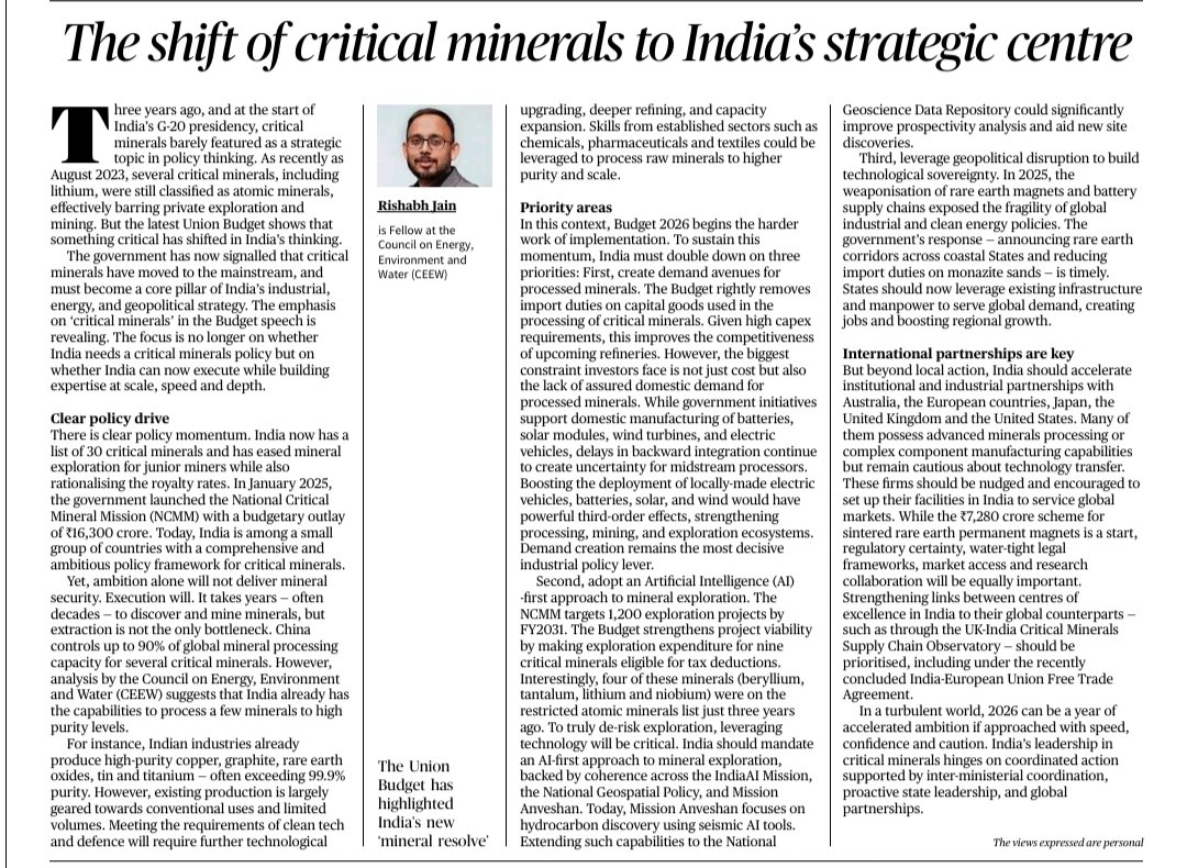 Critical minerals india 's strategic