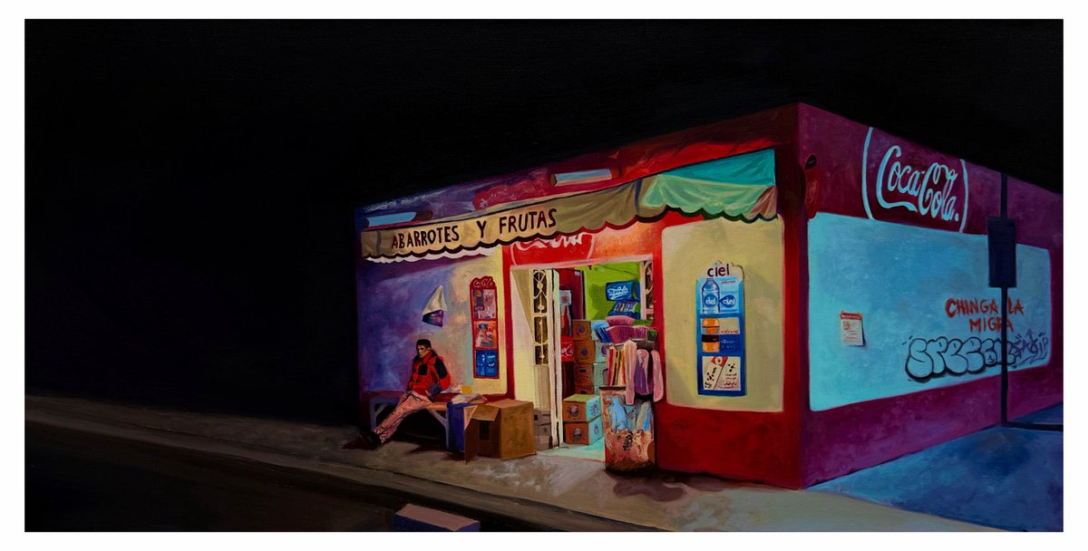 “La tiendita de la equina”• Oil on Canvas. 15”x30”