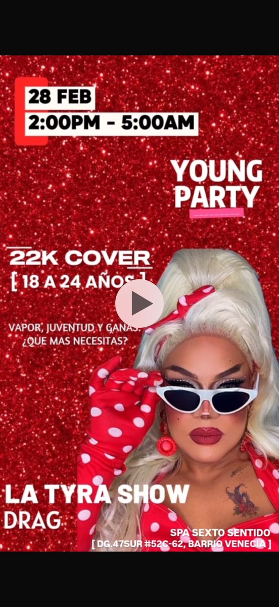 🔥YOUNG PARTY EN SEXTO SENTIDO 🔥

Este 28 de febrero llega la fiesta más intensa para los más jóvenes

🕑 2:00 p.m. – 5:00 a.m
🎟️ Cover general 26K

🐤22k COVER EXCLUSIVO DE 18 a 24 AÑOS.

💥 Show especial de La Tyra  ⏰11pm

🔥 Juventud, energía y ganas… el resto lo pones tú