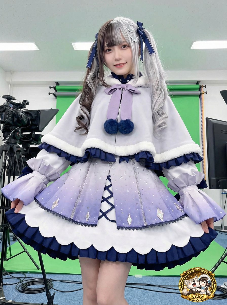 neolargeX's tweet photo. にじさんじ 夜見れな 冬服ポンチョ衣装。

フードに全部持っていかれがちですが。
実はこの衣装、
中身も相当かわいいです。

オフショルダーのフリル段差。
首元の立ち上がり。
中央の編み上げライン。

ポンチョが主役に見えて、
下のドレスもちゃんと主役。

フードに隠れる。
でも、動けば見える。
写真によっては全部見える。

だから、全部作る。

隠れていても手は抜きません。

#にじさんじ #夜見れな #コスプレ
#コスプレ衣装 #衣装制作 #nijisanji #YorumiRena