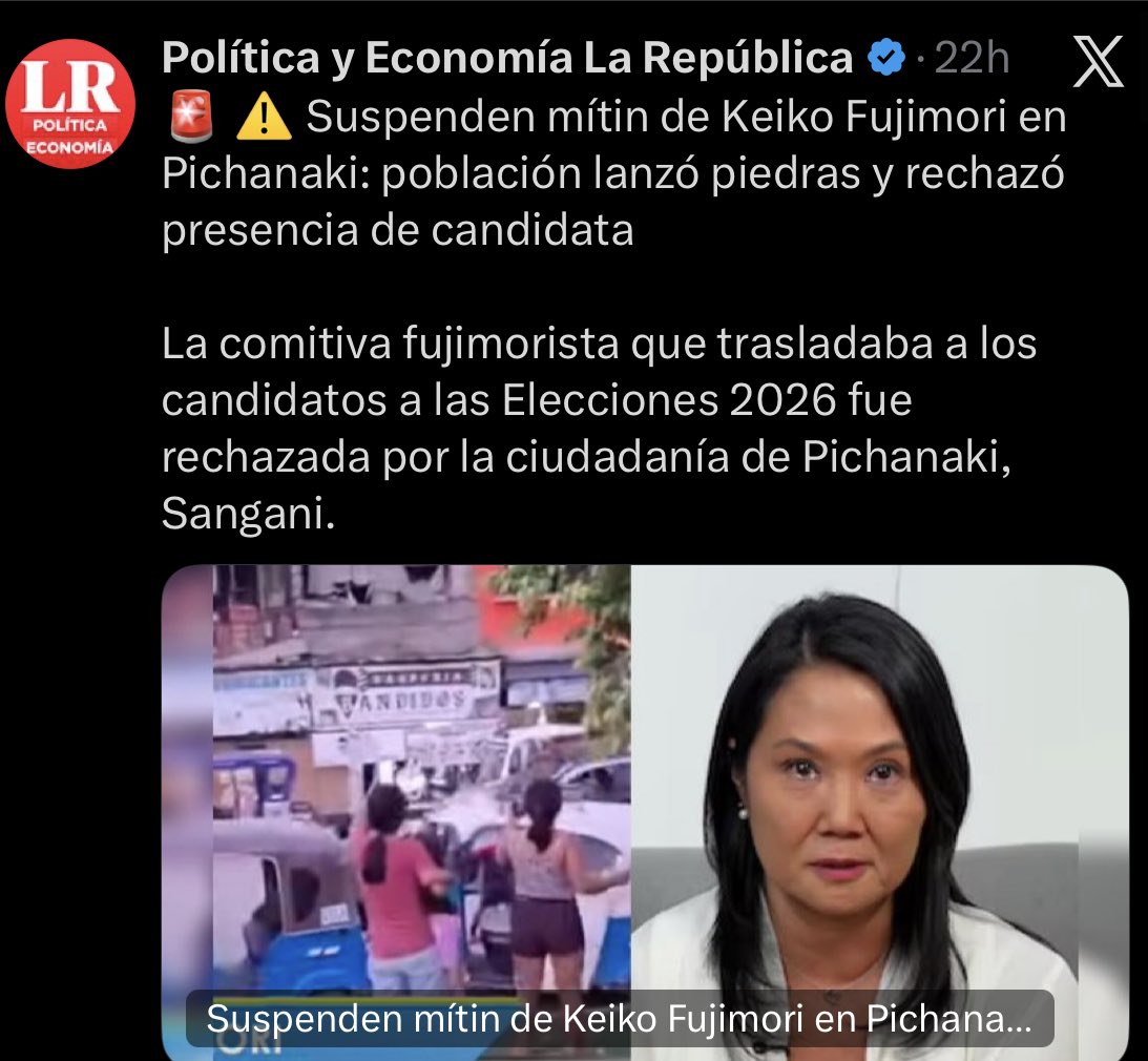 La PERVERSA KF es la más REPUDIADA del país, el Perú ha despertado 💪🏽
Que no pase la valla electoral!