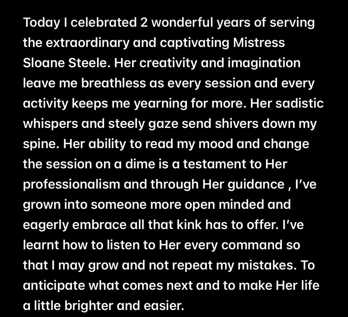 Spankydv8's tweet photo. To @TheSloaneSteele 
Thank you for another mind blowing year down the rabbit hole. Forever grateful. Spankydv8 ☺️ ⛓️😈 https://t.co/xHsuRybA72