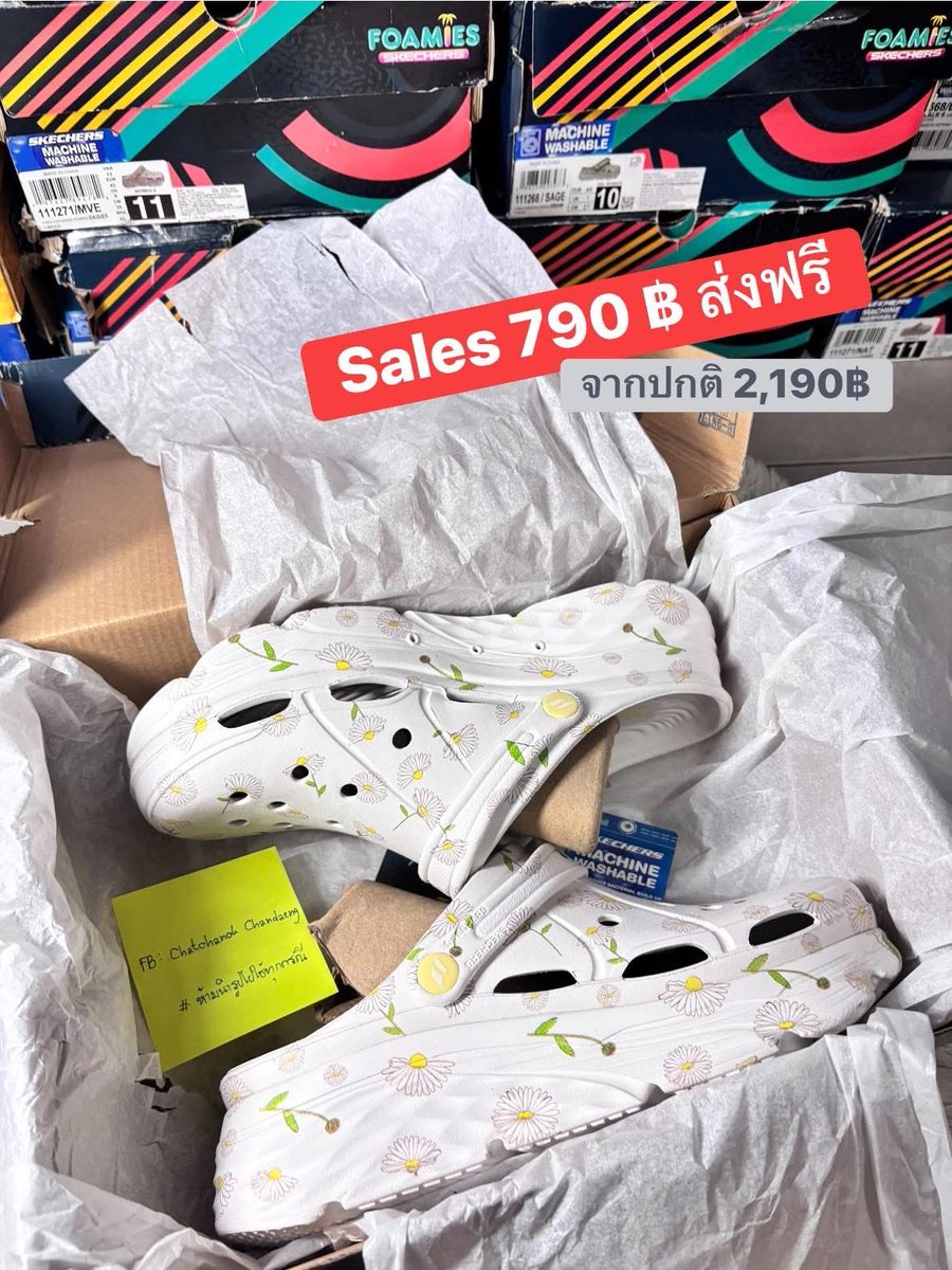 catfatna's tweet photo. 👟 Skechers หัวโต ของแท้จากช็อป ราคาเต็ม 2,190 บาท ปล่อยต่อ 790 บาท ส่งฟรี  ✅

รายละเอียดใต้โพส⬇️⬇️

นัดรับ : บางยี่ขัน / เซนทรัลปิ่นเกล้าได้ค่ะ

รุ่นสินค้า: Skechers Foamies: Max Cushioning - Daisies สี White (WHT) มือ 🥇 https://t.co/rexwgyEbjH