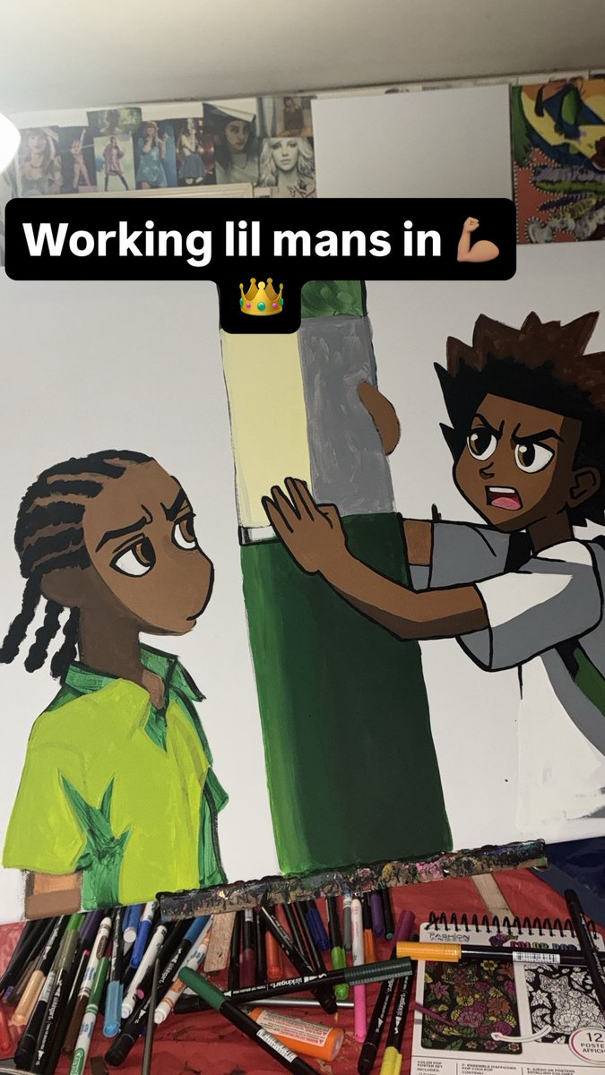 92sturdy's tweet image. Working lil mans in 💪🏽👑 #boondocks #create #artist #working