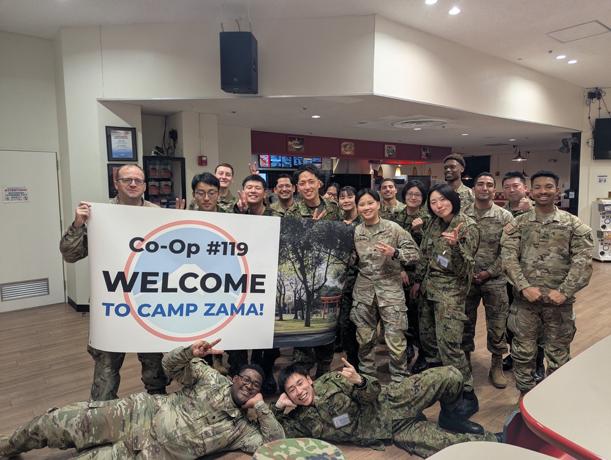 119 Co-Op 歓迎会 1月13日、在日米陸軍司令官、最先任上級曹長を含めた