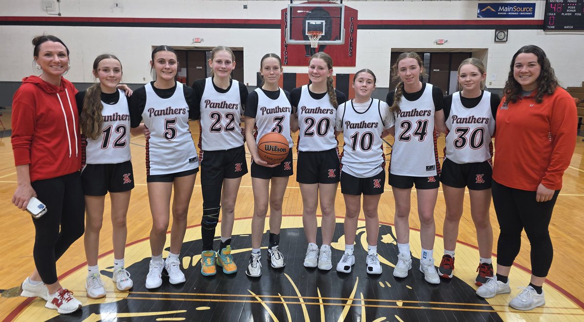 CABIntermediate's tweet photo. The 2026 Jr. High Henry County Champion 8th-grade girls and the 7th-grade Panthers closed out the season with dominant victories. Keep taking your shots!🐾 https://t.co/1sIfxAmvCX