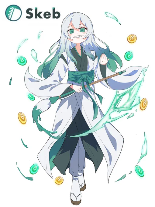 絵で稼ぎたい人を試す神様 #擬人化チャレンジ #skebファンアート