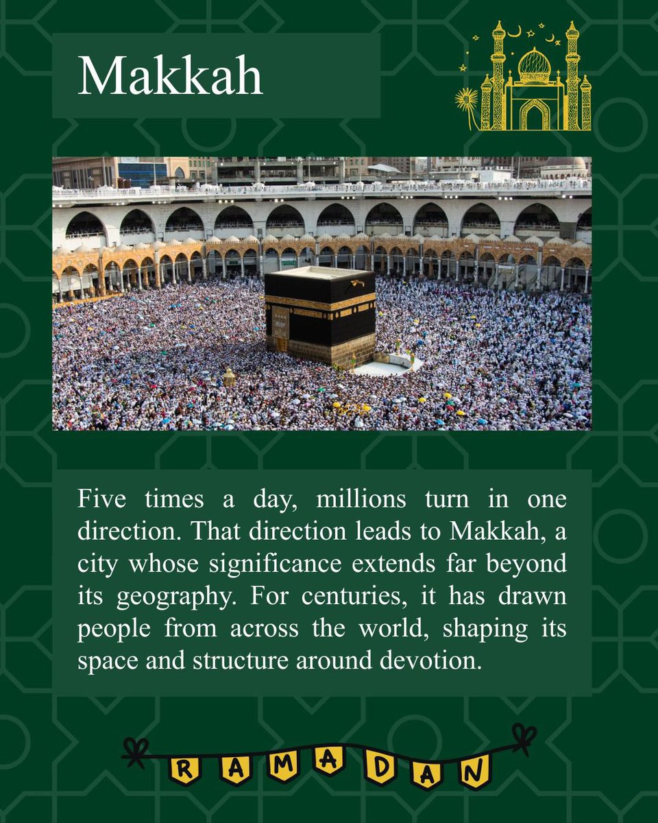 isu_saudi's tweet photo. رمضان مبارك 🌙✨
مكة المكرمة والمدينة المنورة… قلب العالم الإسلامي وموطن الحرمين الشريفين. قبلة المسلمين ومهوى أفئدتهم، ومنبع تاريخٍ وروحانيةٍ تمتد عبر القرون. نسأل الله أن يبلغنا وإياكم بركة هذا الشهر الفضيل 🤍 https://t.co/3P14s8tTGP