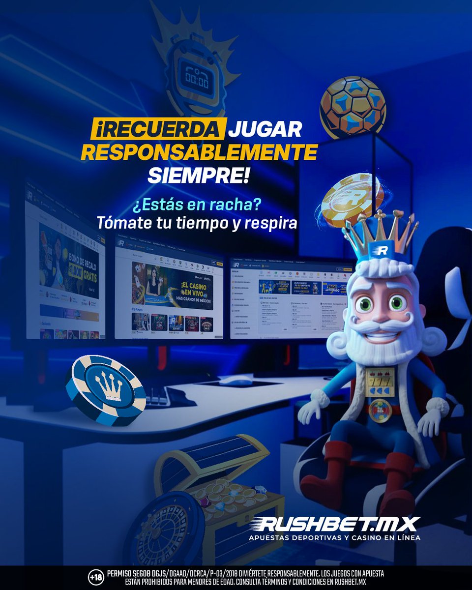 La mejor jugada es mantener el control y disfrutar cada momento del juego. 🎰✨ 

👉 rushbetmx.onelink.me/oJcJ/97v5g577