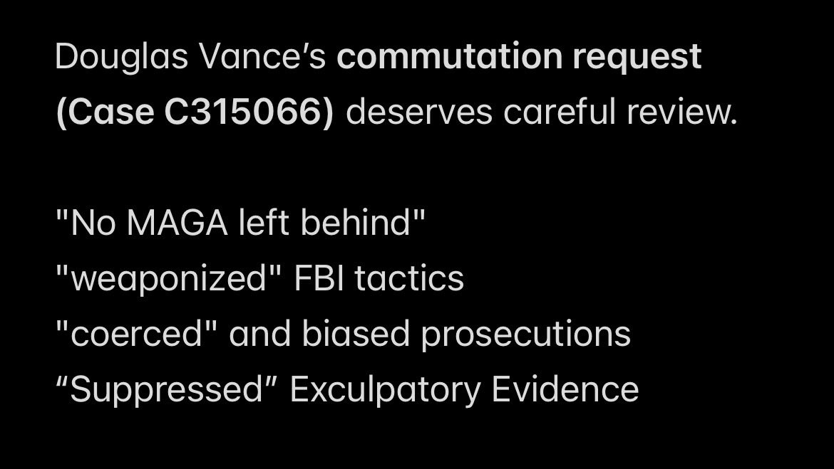 Justice4Douglas's tweet photo. Truth should never be ignored

@POTUS  @EagleEdMartin @counswarrington  @GraziellaPastor 
@MichaelRCaputo @thetargetedshow 
@DiamondandSilk @PeterTicktin @AGPamBondi @DAGToddBlanche @AliceMarieFree @Weaponization #WeaponizedDOJ #FreeDougVance #Lawfare2026  #Clemency2026 https://t.co/vr9wfI8FD8