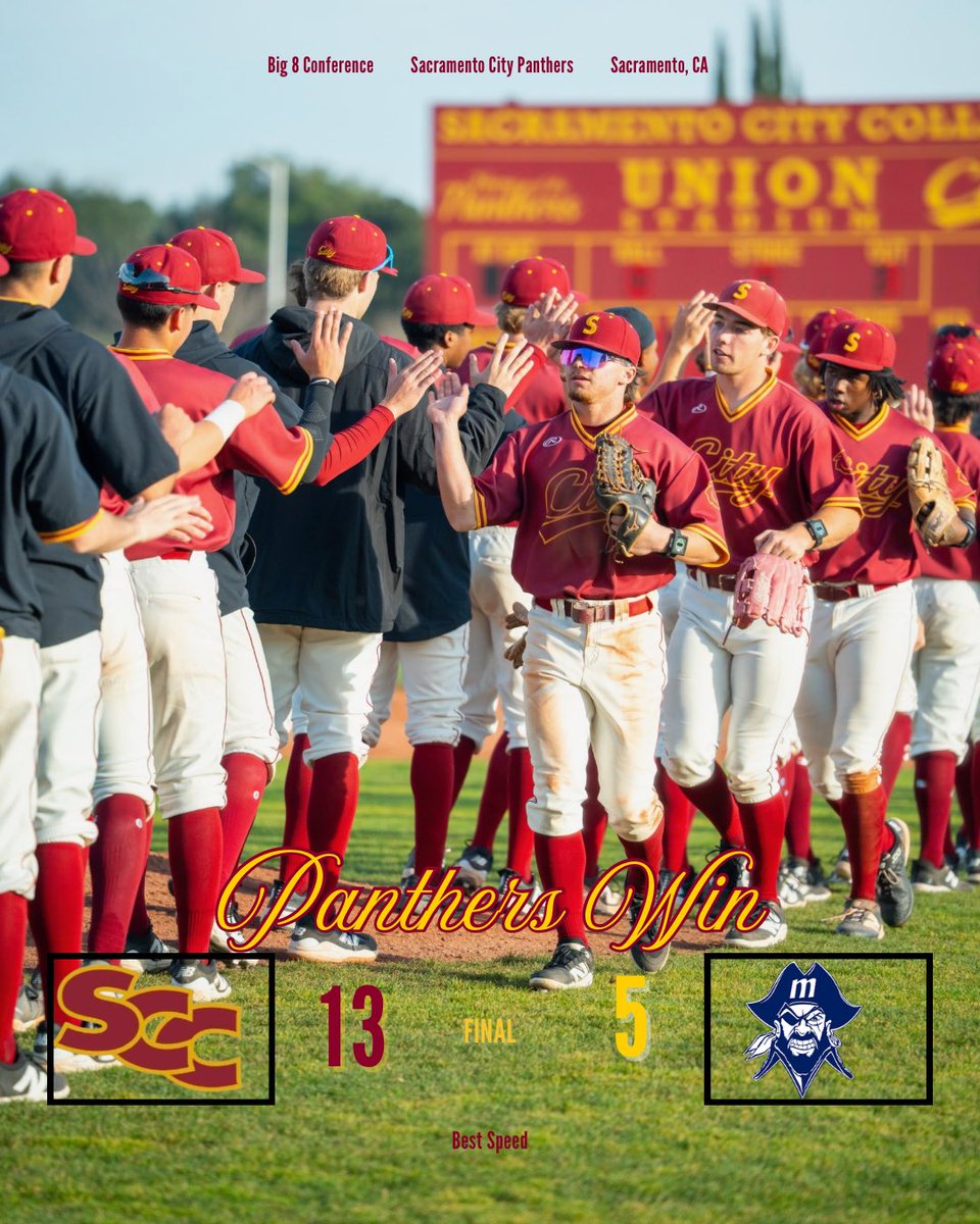 SacCityBaseball's tweet photo. Sac City takes game two, 13-5, over @ModestoBSB

@russellpettis21 got the W, 7 K/2 BB/1 ER over 5inn

@jnorton2024 3x6, 2B, 3 RBI @EthanGroves16 2x6 @BrendenMurphy_ 2x5 @HaydenShoup 2B, 2 RBI @BKreizenbeck 2x4, 2 RBI led the H’s

Game 3 tomorrow at home!

https://t.co/lZpurjCvyk https://t.co/7jY2hXseok