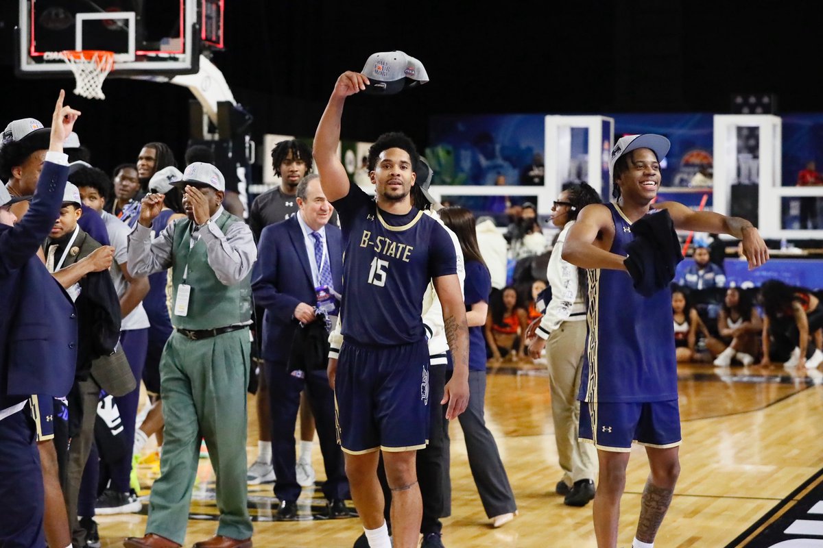 HBCUGameday's tweet photo. 🏀 @bstatesports coach came from another CIAA school. And he assembled a team full of conference transplants to build a team that is tough as nails — and a contender for the title. 

Story: https://t.co/O1Hgz9is9k https://t.co/b8dQx0hJ4m