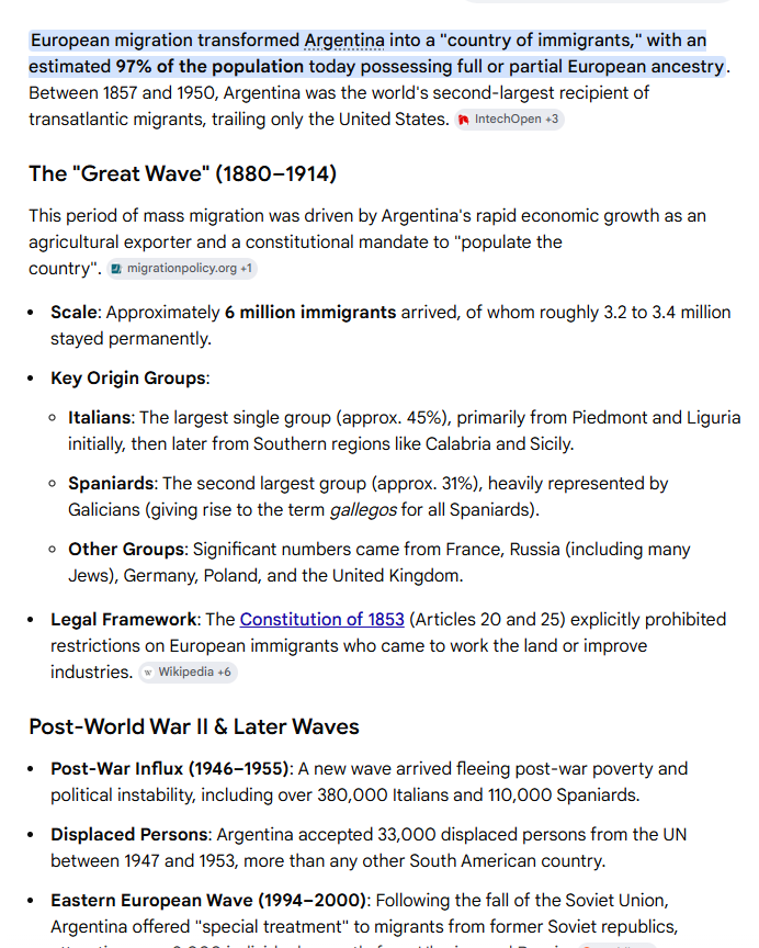 White European migration to Argentina is going to become a major trend again in the coming years as Europe collapses.

Argentina was once the richest country in South America, wealthier than many European countries. It will be again.