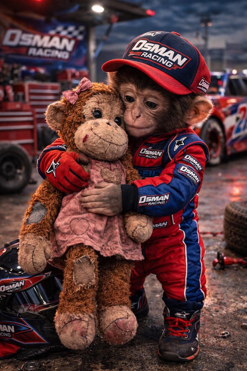 Osman_Racing's tweet photo. BREAKING: Osman Racing signs new talent. 🐒

Punch the Monkey joins the team effective immediately.

Role: Morale Director &amp; Stuffed Mom Protector.

Contract terms undisclosed (paid in bananas). 🍌

#OsmanRacing #RosterMove https://t.co/gpMhWM0449