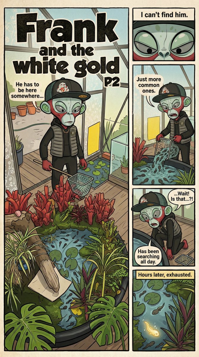 Me' <a href="/MoonApeLab/">Moon Ape Lab</a> Found something special growing in the frog army. now hes got to find it again tho.🤪