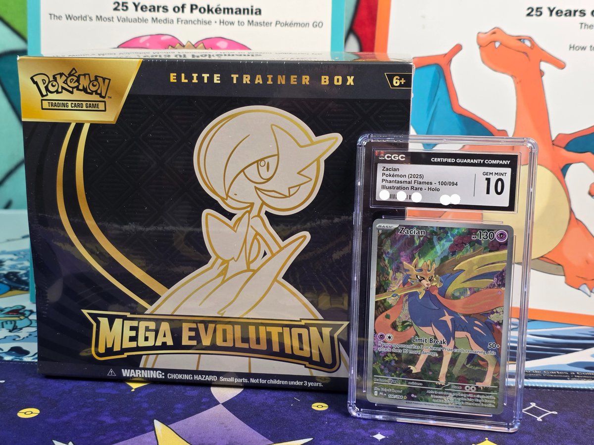 🥳 It's 30th Anniversary Giveaway Time! 🥳

To kick off celebrating 30 years of Pokémon... The boys decided a givvy was required!

Winner Will Recieve:
1x Mega Evolutions Elite Trainer Box
1x Graded CGC 10 - Zacian - Illustration Rare (PFL)

To Enter:
✅️Follow - <a href="/MyLuxuryCards/">MASTERING LUXURY CARDBOARD</a>