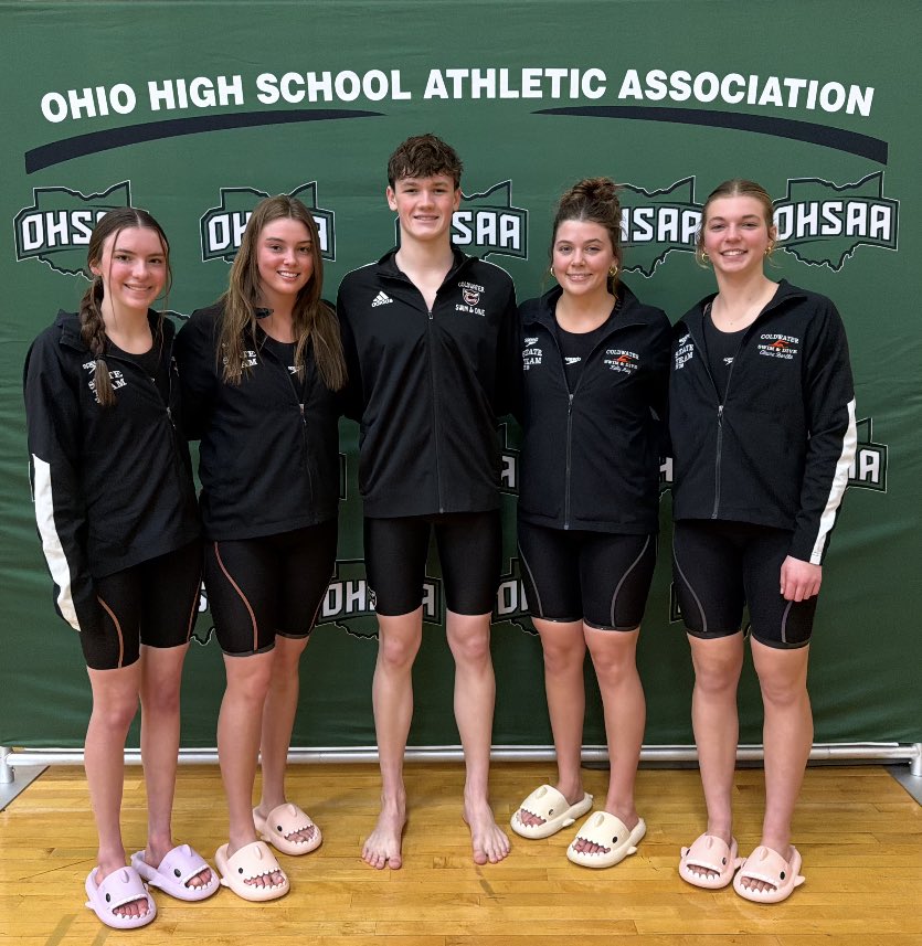 ColdwaterAD's tweet photo. Great job Cavalier Swimmers at State today!  Special group of student/athletes.  Best of luck to Claire Bertke tomorrow in the finals.  Cav Pride! https://t.co/KMTzwPsqMz
