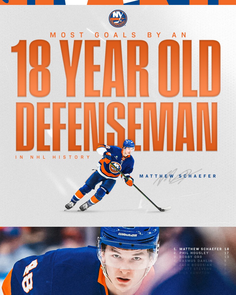 NYIslanders's tweet image. Matthew Schaefer continuing to break records.