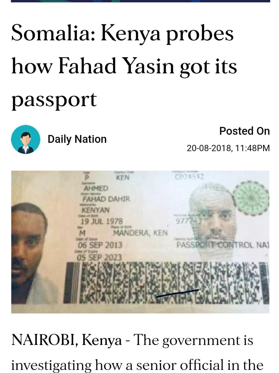 I wonder if the Kenyan government had revoked Fahad Yassin's former NISA director, who was allegedly involved in Kenya's bombing with Al-Shabaab.
