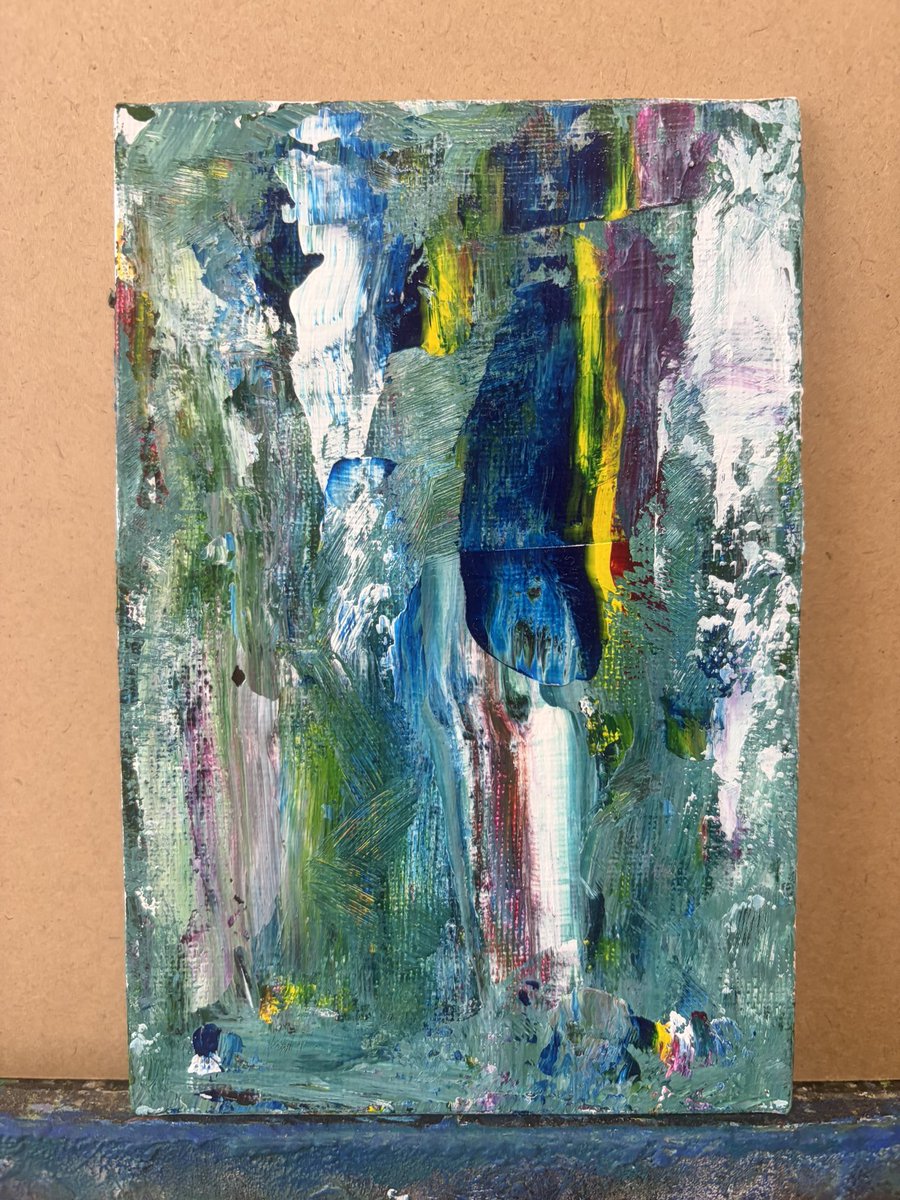 無題」 キャンバスボード152×102mm アクリル #art #acrylic