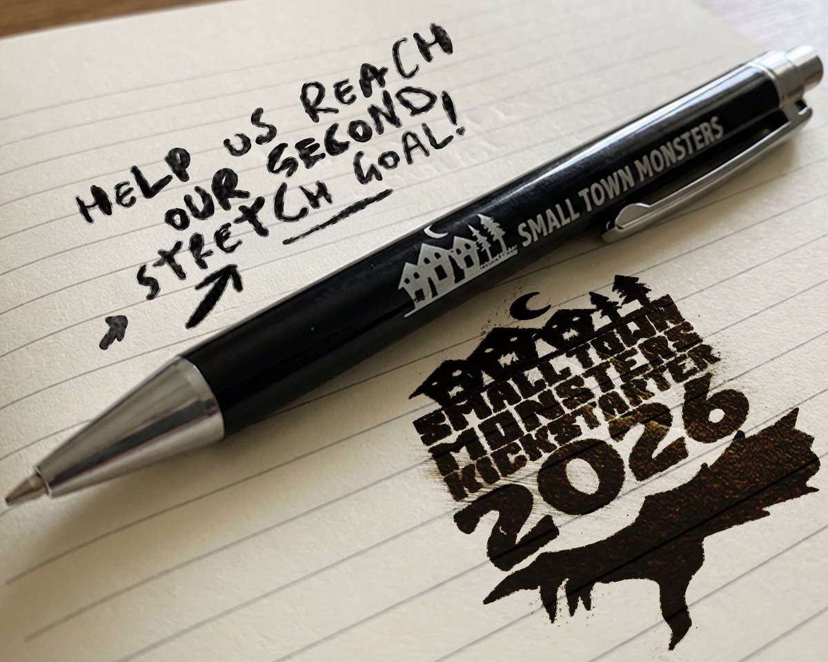 SmlTownMonsters's tweet photo. We’re within reach of our next stretch goal — and this exclusive STM pen unlocks when we cross it. There’s still time, but not much. Help us push it over the line.

Back the campaign:
https://t.co/wcfZpGUHKF

#SmallTownMonsters #CryptidDocs #Kickstarter https://t.co/0dddee2vkf