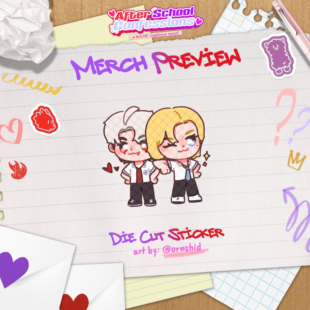 dearplliph's tweet photo. 💌Merch Preview💌

Get a chance to take home this adorable unit sticker! They seem confident and charming as ever💜❤

Big thanks to @ornchid  for this adorable chibi illustration!✨🔥

#AfterSchoolConfessions💌 #PLAVE #Noah #Eunho https://t.co/lfvbgcxjnt