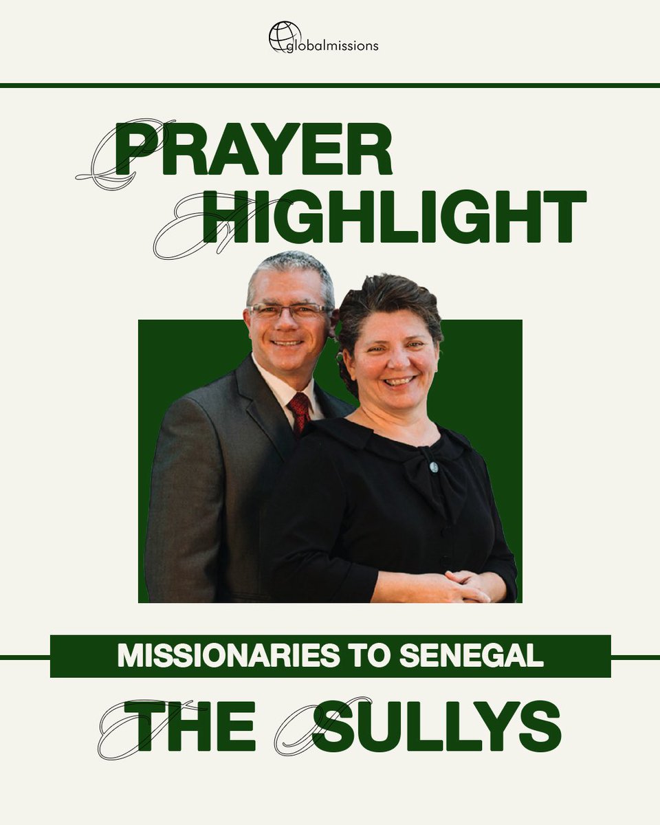 UPCIMissions's tweet photo. Join us in prayer for Craig and Lyna Sully, missionaries to Senegal and area coordinators - As they lead, and coordinate ministry across multiple countries, pray for wisdom, provision, and continued growth of the Kingdom in the far-west zone of Africa.🇸🇳#PrayerHighlight https://t.co/i5hWZnvArp