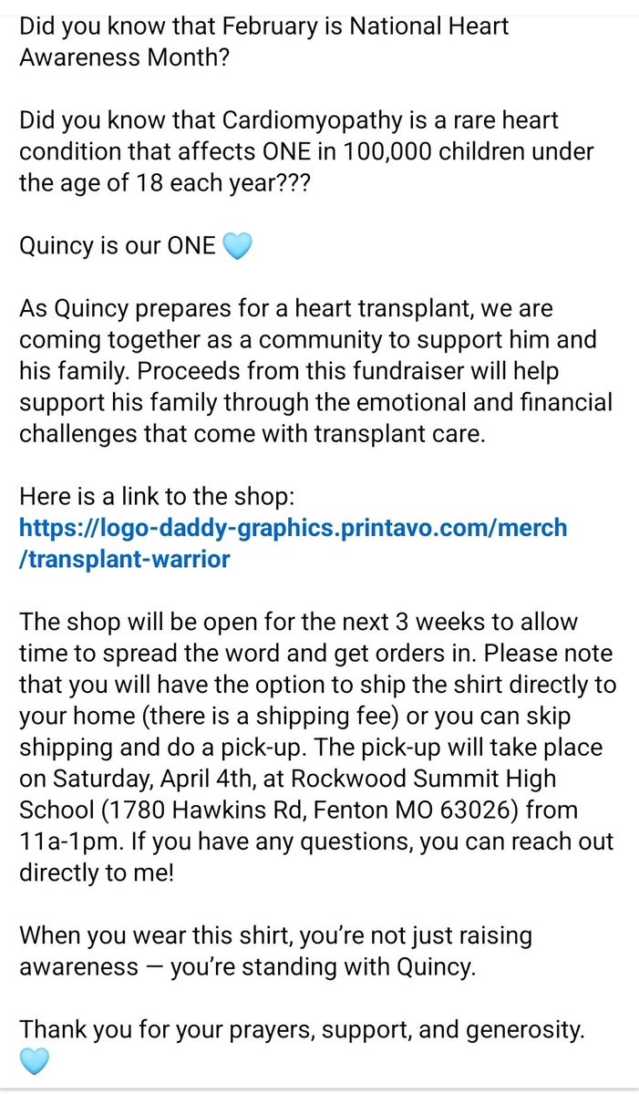 YourFave_AT's tweet photo. ONE in 100,000...thats how many children, under the age of 18, diagnosed with Cardiomyopathy each year. 

Quincy is our ONE. Up until a few weeks ago, Quincy was living the normal high school life, playing fball for the Rockwood Summit Falcons and was eager track to start! https://t.co/x1jX10b1wV