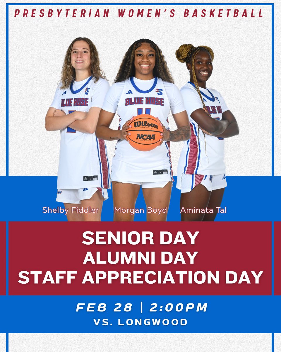 BlueHoseWBB's tweet photo. 𝗔 𝘀𝗽𝗲𝗰𝗶𝗮𝗹 𝘄𝗲𝗲𝗸𝗲𝗻𝗱 𝗮𝗵𝗲𝗮𝗱!

Join us this Saturday for a busy weekend where we will be celebrating our Seniors, Alumni &amp; PC Staff 💙 https://t.co/VfYkqaktUY