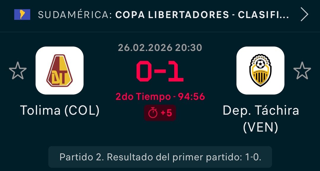 Gol, Gol . Vamos 💛🖤⚽💪, sigan jugando solo a temer el balón. Vamos <a href="/DvoTachira/">Deportivo Táchira FC</a> esto se decide desde el punto penal.