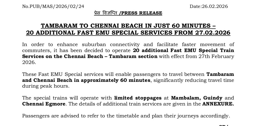 🚅TamilNadu Train Users🚆தமிழ்நாடு ரயில் பயனர்கள் tweet media